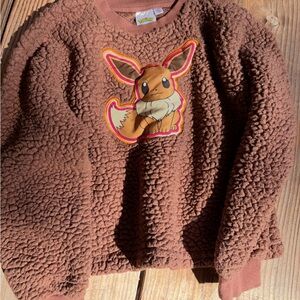 Pokemon Brown Fleece Eevee Kids Sweater